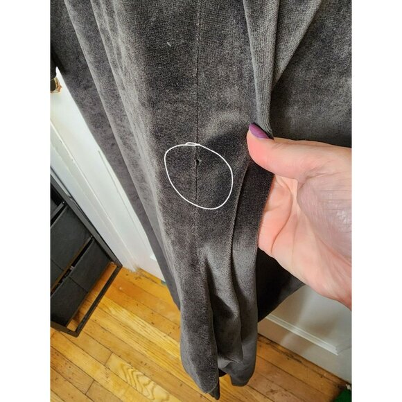 Vtg Victoria's Secret 90's Gray Black Velvet Jumpsuit Scoop Neck Wide Leg Velour - Picture 5 of 5